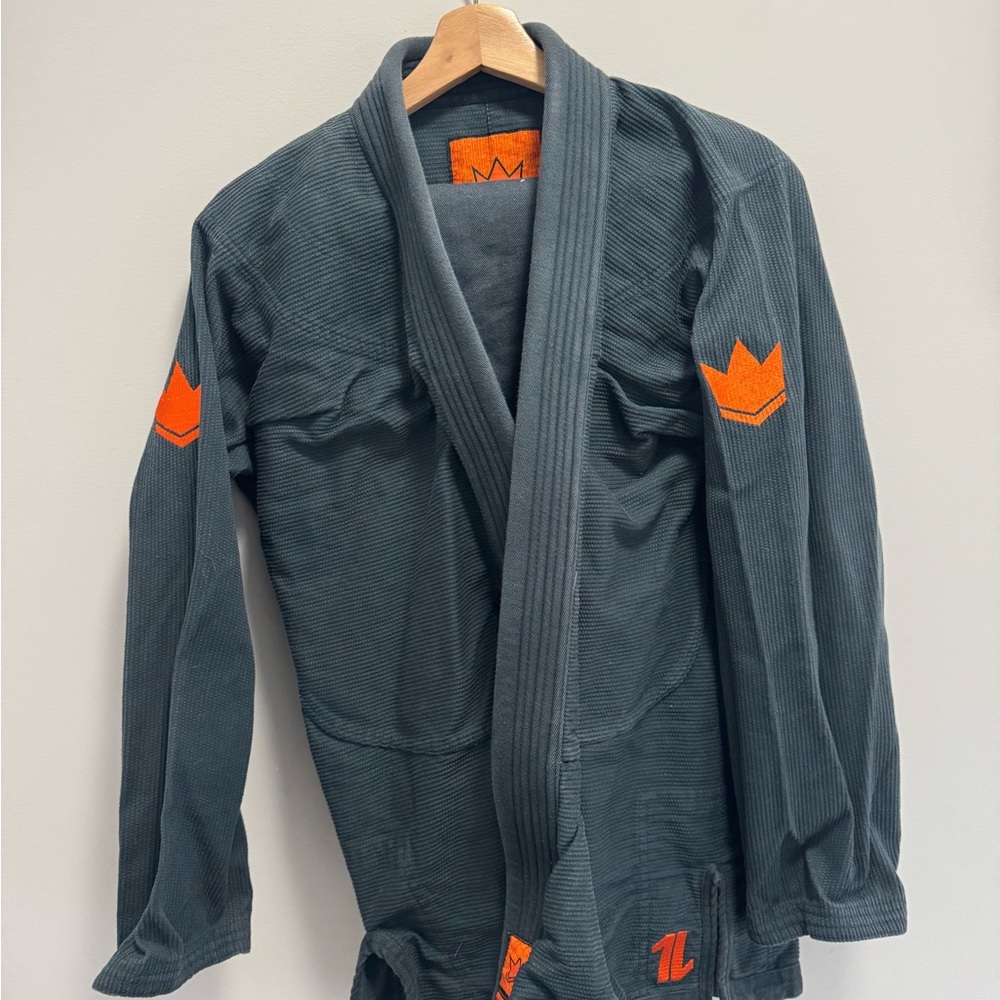 Gray Martial Arts Gi with Orange Accents